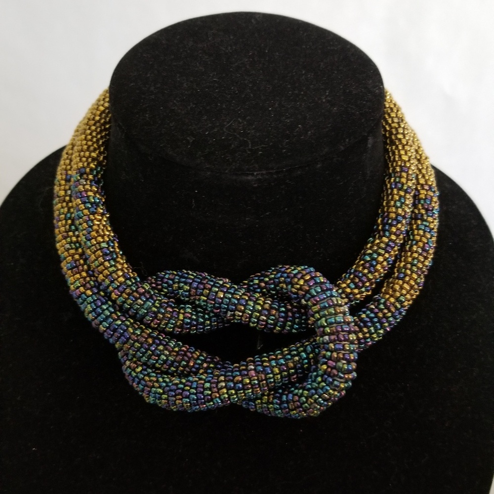 Two Tone Beaded Knot Choker